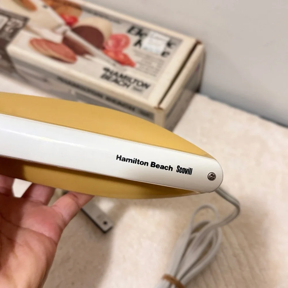 Vintage Hamilton Beach Scovill Electric Knife Model 275G Gold White Tested USA